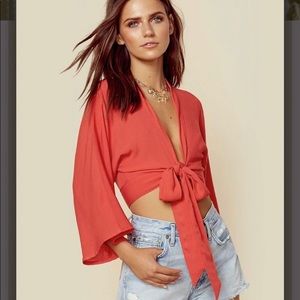 Planet Blue wrapped top